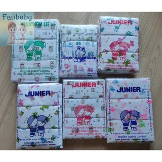 จัดโปร 12 ผืน ผ้าอ้อมเด็กแรกเกิดสาลู แบบซักได้ เกรดA ไซร์เล็กมาก18นิ้ว 2ผืนประกบกัน คละสี สุ่มลายน่ารัก