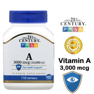 21st Century, Vitamin A, 3,000 mcg (10,000 IU), 110 Softgels วิตามินเอ