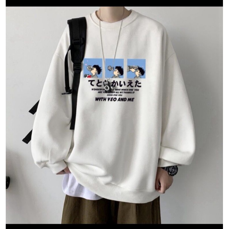 เสื้อแขนยาวทรงหลวม คอกลม เสื้อกันหนาวสวมใส่สบาย - รูปที่ 2