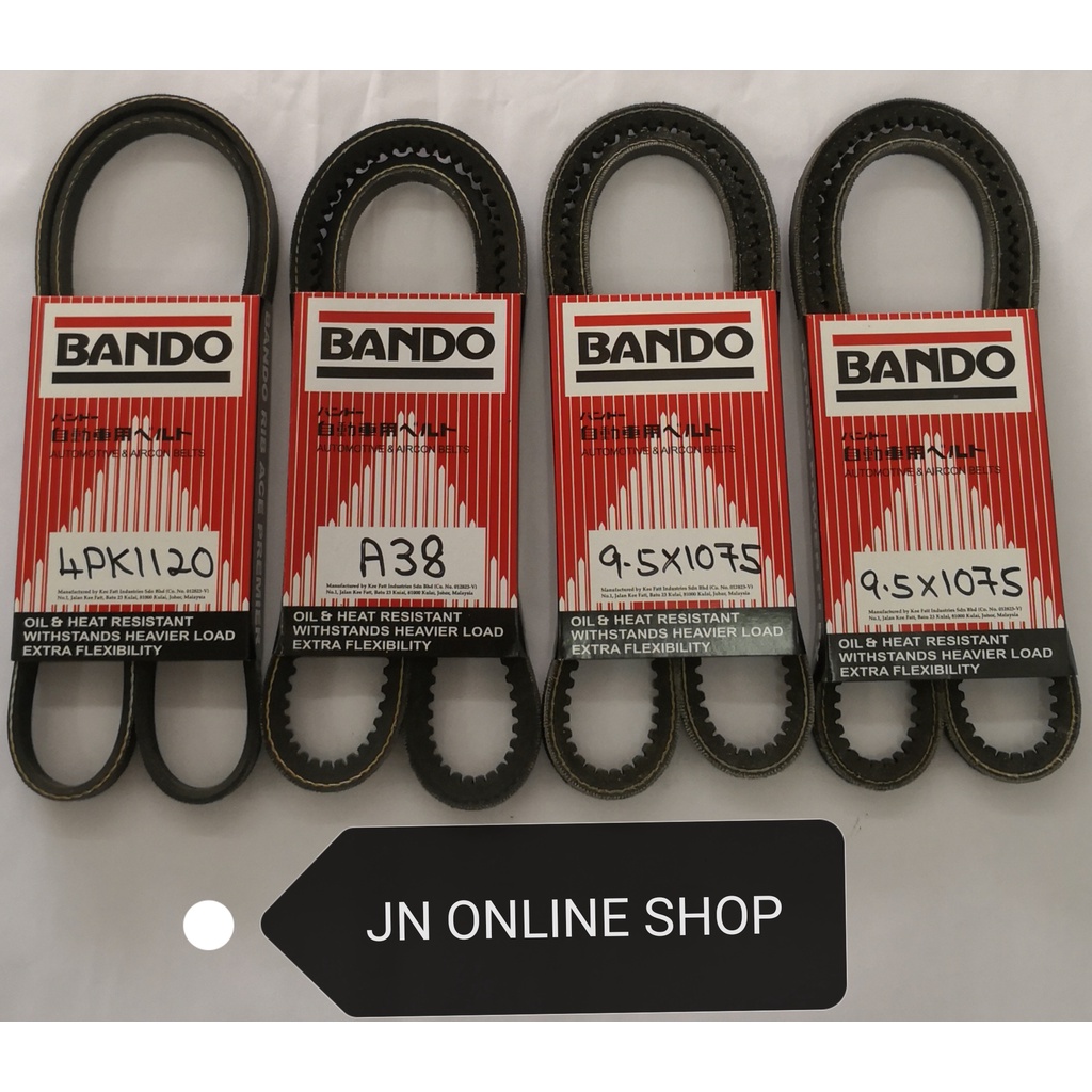 สายพานพัดลม ( BANDO 100%) สําหรับ Mitsubishi Storm L200 Triton Lite 4X2 (4PK1120 & A38 & 9.5X1075 X 