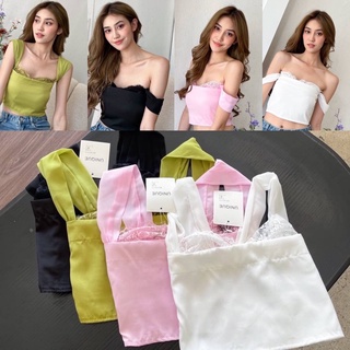 Unique : สายเดี่ยว/เกาะอกผ้านิ่มแต่งสายผ้าชีฟอง