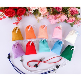 Wedding Gifts Mask lanyard With mini bag สายคล้องหน้ากากแพคเกจ ถุงหูรูดแคนวาส