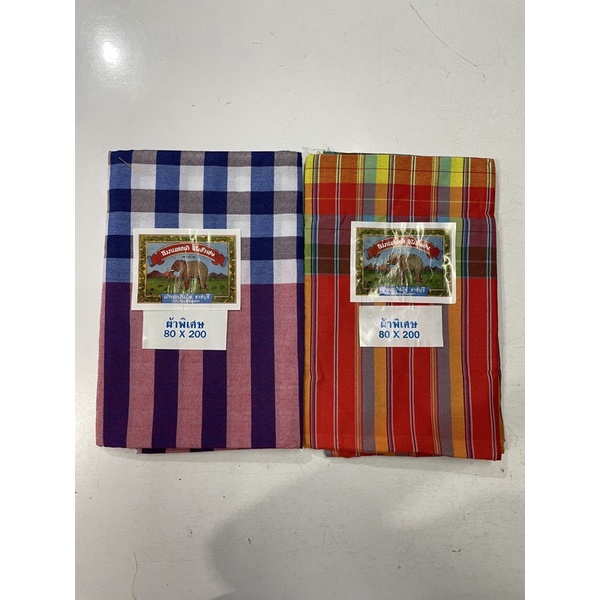 ผ้าขาวม้า ตราช้าง ผ้าทอบ้านไร่ ขนาด80*200ซม. สีไม่ตก ราคา ถูกที่สุด ดีลบีเคเค แกลเลอรีภาพที่ 4