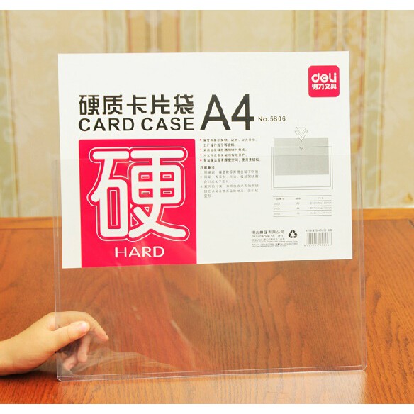 Deli Card Case การ์ดเคส ซองพลาสติกแข็ง A4 No.5806 297mm x 210 mm