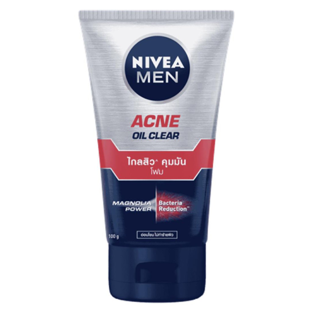 NIVEA MEN ACNE 8H Oil Clear Mud Foam 100g. นีเวีย เมน แอคเน่ ออย เคลียร์ มัดโฟม