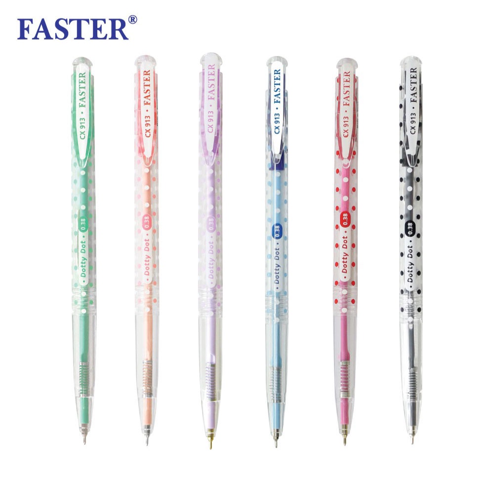 FASTER (ฟาสเตอร์) ปากกาลูกลื่นด๊อทตี้ ดอท 0.38 ราคาต่อด้าม รหัส CX913