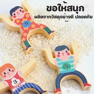 ตัวต่อทรงตัว Strongman ตัวต่อหอคอย DIY สำหรับเด็ก,เกมตั้งโต๊ะของเล่นเสริมการเรียนรู้