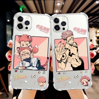 เคสโทรศัพท์มือถือแบบนิ่ม ใส กันกระแทก ลายการ์ตูนอนิเมะ Jujutsu Kaisen สําหรับ iPhone 11 12 13 14 Pro Max 7 8 Plus SE 2020