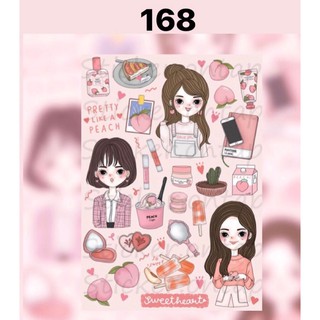 168. สติ๊กเกอร์ ผู้หญิงลายพีช ขายดีมากๆ