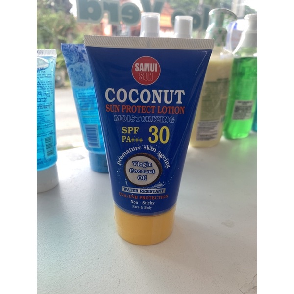 Samui sun Coconut sunscreen Lotion  SPF30 120ml.(Face&Body/Water resistant)