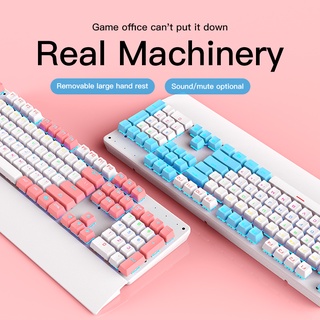 Niye คีย์บอร์ดเกมมิ่ง Mechanical Keyboard (Blue switch) คีย์บอร์ดเกมมิ่ง พร้อมไฟ RGB 9โหมด