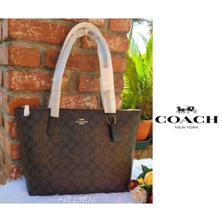 Coachแท้ Outlet Zip Tote ลาย C signature รุ่น 4455 (มี 2 สี สีกาแฟ, สีน้ำตาล) by Fullteni