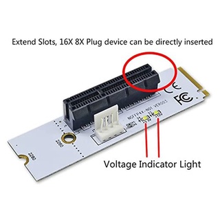 NGFF M.2 to PCI-E 4X Riser Card M2 Key M to PCIe X4 Adapter with LED Voltage Indicator for ETH Bitcoin Miner Mining