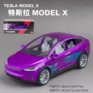 โมเดลรถเหล็ก 1:24 Tesla model X มีไฟ มีเสียง (Miniauto)