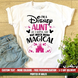 เสื้อยืด พิมพ์ลาย Im A Disney Aunt ของขวัญวันเกิด สไตล์ปารีส สําหรับผู้หญิงสามารถปรับแต่งได้