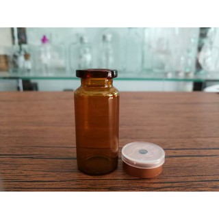 ขวดแก้ว ขวดยาฉีดวัคซีน 10 cc ฝาฟริฟออฟ (สีชา) ลด 50 บาท ใส่โค้ด WSEP7CL4