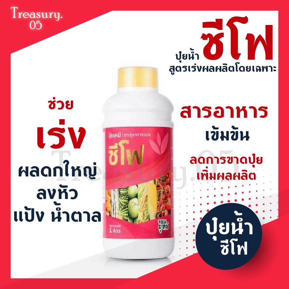 ส่งฟรี !! ปุ๋ยน้ำ ซีโฟ สูตรเพิ่มผลผลิต บำรุงผล เร่งการเติบโตผล ผลใหญ่ ลงหัว เพิ่มแป้ง น้ำตาล