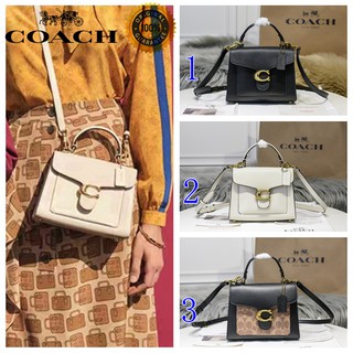 🎄พร้อมส่ง🌟Coach กระเป๋าสะพายไหล่ข้างเดียวสำหรับผู้หญิงแฟชั่นกระเป๋าถือหนังเข้าได้ทั้งหมด 636