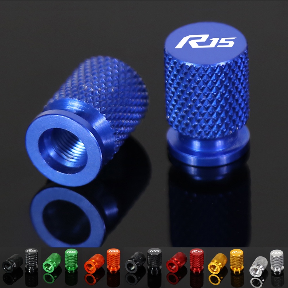 ฝาครอบวาล์วยางรถจักรยานยนต์อลูมิเนียม CNC สําหรับ Yamaha YZF R15 V2 V3 ABS 2009-2020 R15 จุกลมมอเตอร์ไซค์ จุกลมยาง ฝาจุ๊บ จุกปิดรูลม จุ๊บปิดลมยาง ที่ปิดจุกลม ฝาปิดลมยาง