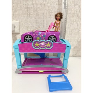 Polly pocket ลานจอด พร้อมรถแถมตัวเล่นของแท้ สภาพ90%