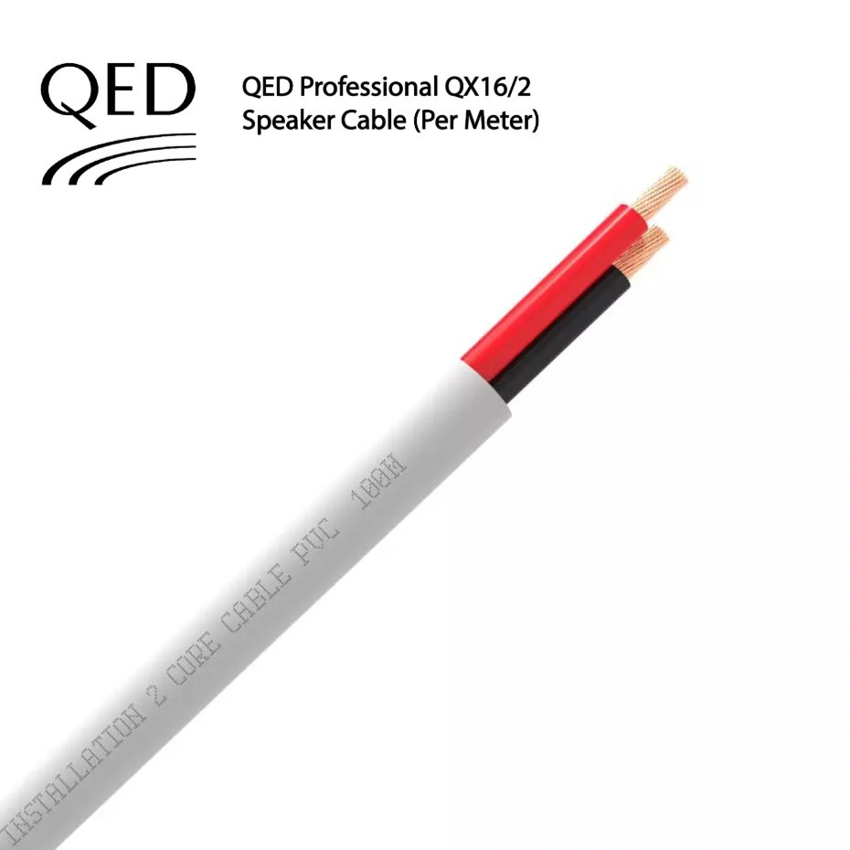 QED QX16/2  2 Core Speaker Cable สายลำโพงคุณภาพดีจาก สำหรับลำโพงคู่หน้าหรือ Surround  ATMOS จาก UK ราคา/เมตร