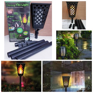 Dancing Tiki Light โคมไฟปักสนามโซล่าเซลล์ไม่ต้องใช้กระแสไฟ ให้แสงเหมือนเจุดเทียนไว้ตลอดเวลาเหมาะสำหรับตกแต่งสนามหน้าบ้าน