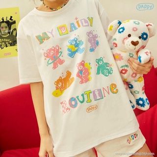 AY 7.7  🌼My Daily Routine Over Size T-Shirt🌼เสื้อโอเว่อร์ไซร์สีขาวสุดน่ารัก🌼 oversize SML