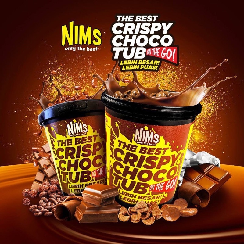 ช็อกเน้นๆ เข้มข้นสุด NIMS Crispy Choco Tub โกโก้ครันซ์ เคลือบช็อกโกแลต นำเข้าจากมาเลเซีย