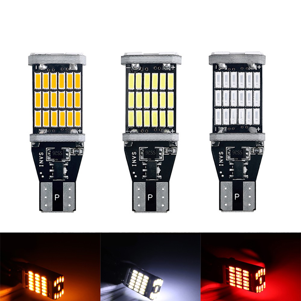 หลอดไฟเบรค T15 W16W 1156 1157 T20 Led 45 Smd พลังงานสูงสําหรับรถยนต์ 1 ชิ้น
