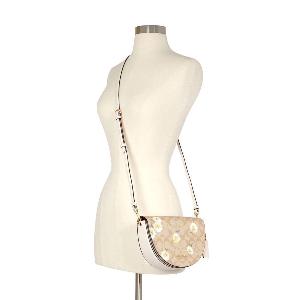 COACH C3597 ELLEN CROSSBODY IN SIGNATURE CANVAS WITH DAISY PRINT (IMOTV