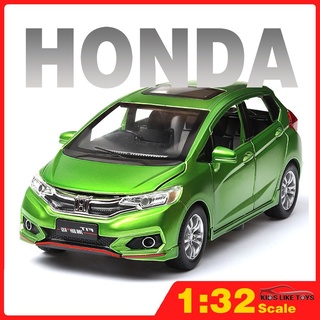 Klt โมเดลรถยนต์ Honda Fit GK5 Diecast 1:32 ของเล่นสําหรับเด็กผู้ชาย