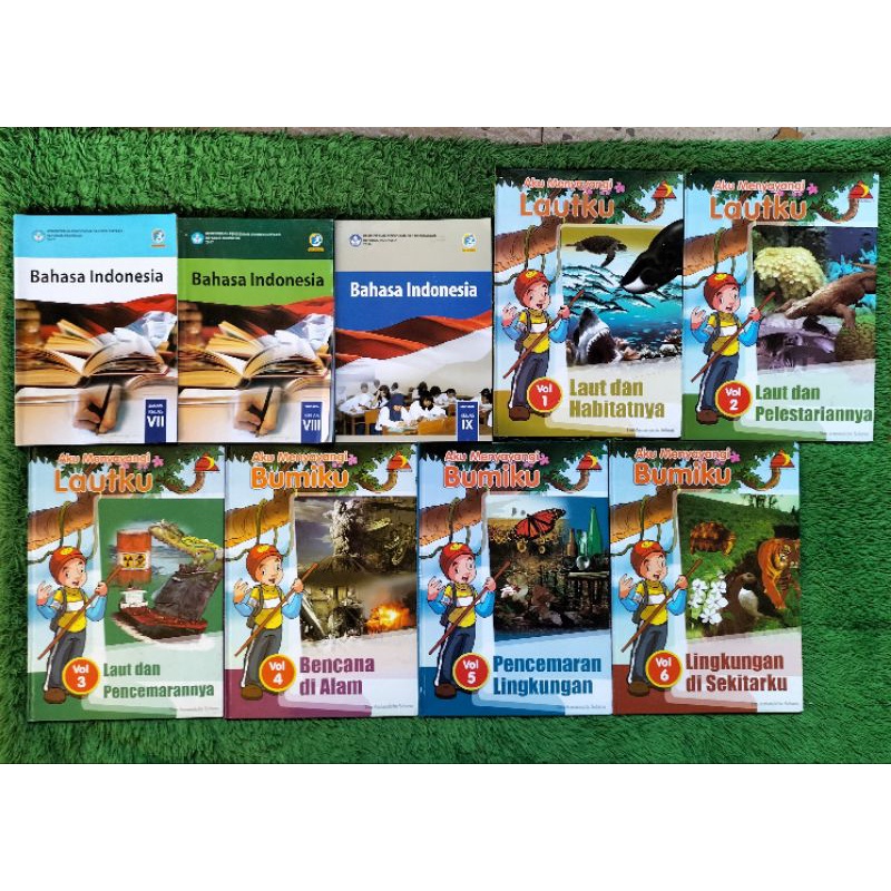 หนังสือ INDONESIAN LANGUAGE ดั้งเดิมเกรด 7 8 9 ENCYCLOPEDIA I LOVE MY SEA VOL 1 2 3 I LOVE MY EARTH 