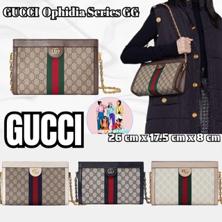 กุชชี่  GUCCI  Ophidia Series GG กระเป๋าสะพายข้างขนาดเล็ก/กระเป๋าสุภาพสตรี/กระเป๋าสะพายข้าง/กระเป๋าสะพายไหล่/กระเป๋าสะพา