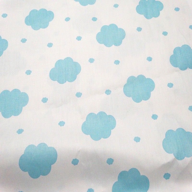 ผ้าคอตตอน 100% ทอทวิล หน้ากว้าง 1.6 เมตร ตัดขายเป็นเมตร พิมพ์ลายเมฆ
