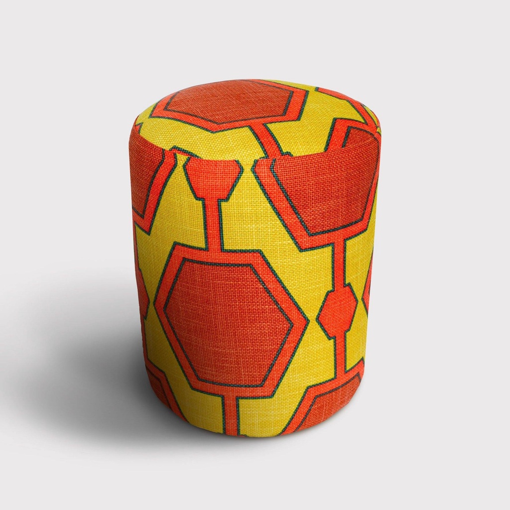 Hexagon Ruby Stool base + Cover (Jim Thompson fabric)
