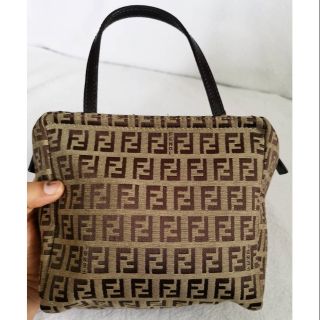 Sold​ out​♥️​ fendi zucca top handle pochette small​ brown​ canvas​ bag