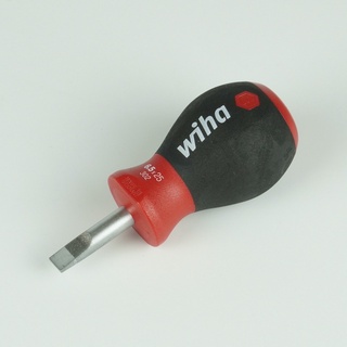 ไขควงปากแบน ด้ามสั้น Wiha รุ่น 302 Stubby Softfinish ปลายแบน 6.5x1.2 ยาว 25มม. Made in Germany