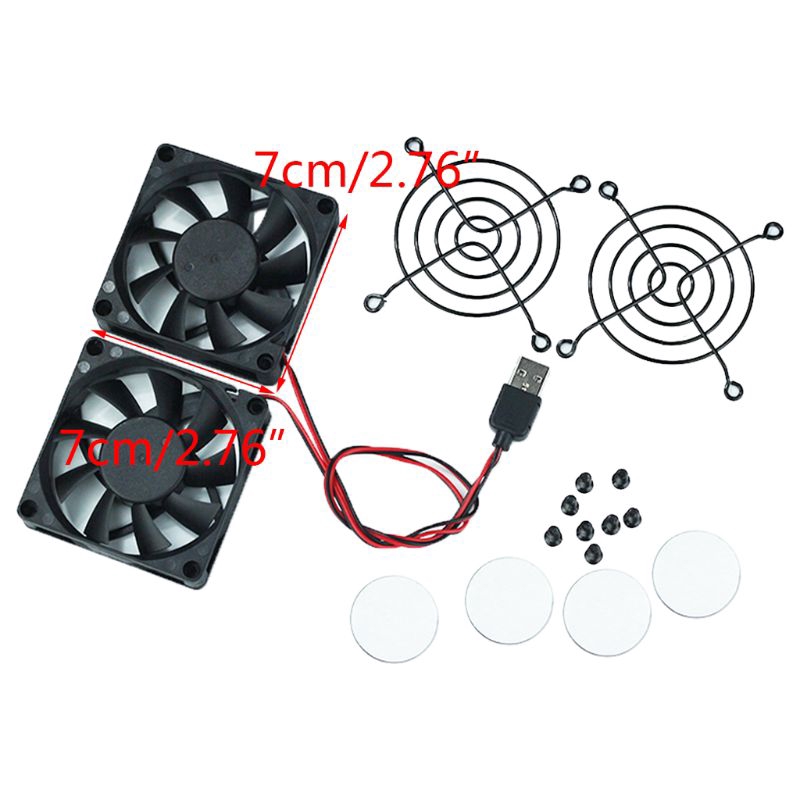 NIKI 1Set Cooling Fan USB Fan Cooler for A-SUS RT-AC68U/AC86U/AC87U/R8000 Router