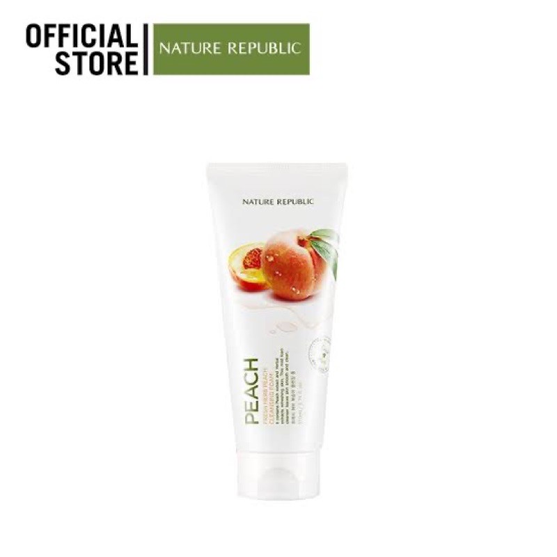 NATURE REPUBLIC FRESH HERB PEACH CLEANSING FOAM (170ML) โฟมล้างหน้า สูตรพีช เพิ่มความกระจ่างใส
