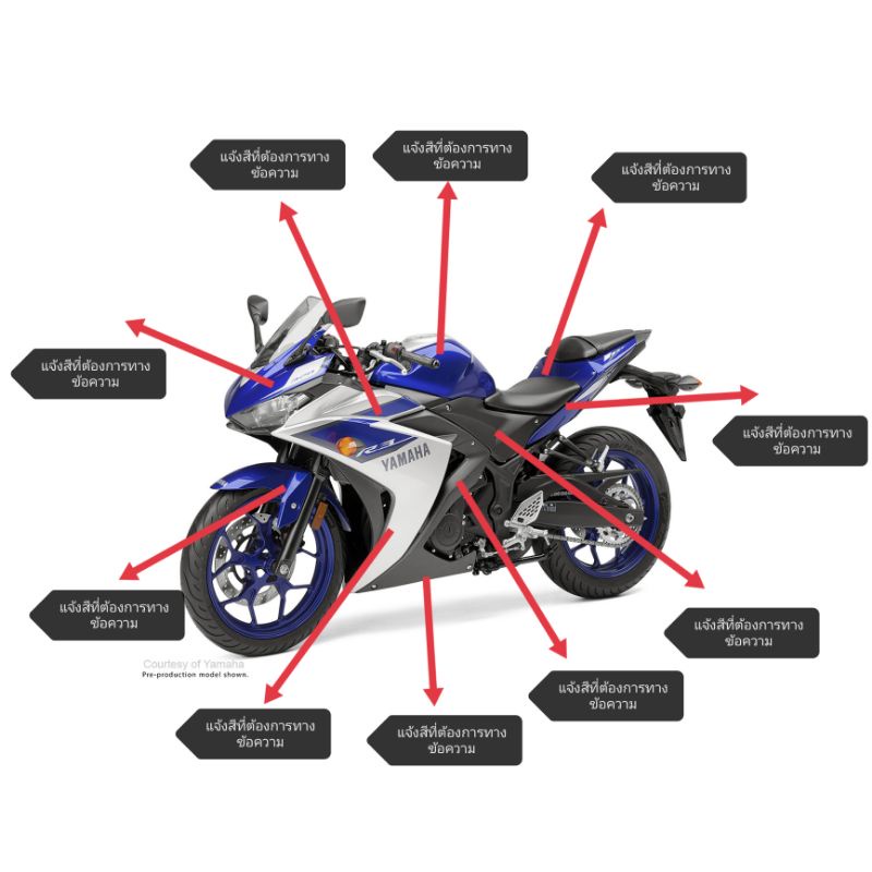 แฟริ่ง Yamaha YZF R3 ปี14-15-16-17-18จำหน่ายแยกชิ้นชุดแฟริ่งชุดสีแฟริ่งข้างซ้ายข้างขวา R3 แฟริ่งท้าย