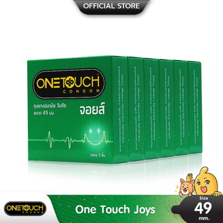 Onetouch Joys ถุงยางอนามัย ฟิตกระชับ เข้ารูป ผิวเรียบ ขนาด 49 มม. บรรจุ 6 กล่อง (18 ชิ้น)