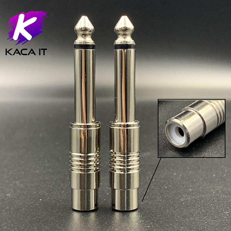 2ชิ้น แจ๊คแปลง 6.35mm MONO to RCA โมโน rca ออก 6.35mm หัวแปลงเครื่องเสียง (สีเงิน)