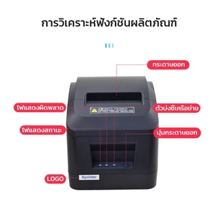 100% Xprinter XP-A160II เครื่องพิมพ์ใบเสร็จ 80mm เครื่องพิมพ์สลิปความร้อน ไม่ต้องเติมหมึก แคชเชียร์ loyerse