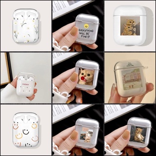 พร้อมส่ง 💯เคสairpods1/2 ซิลิโคนครอบใส ลายมินิมอล