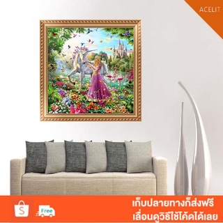 ภาพวาดปักครอสติก 5 D รูปยูนิคอร์นสำหรับตกแต่งบ้าน