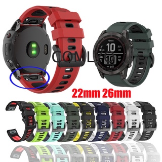 สายนาฬิกาข้อมือซิลิโคน 26 มม. 22 มม. สําหรับ Garmin Fenix 7X 6X pro Solar EPIX GEN 2 Enduro 5 5X Plus 3HR Descent MK1 Mk2 Mk2i Forerunner 935 945 Tactix 7 pro