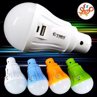 TSM-1601 LED BULB หลอดไฟ LED E27 16 LED กันน้ำแสงขาวแบบชาร์จไฟได้พกา พร้อมขาแขวน แบต1500mAh เป็นPowerBank