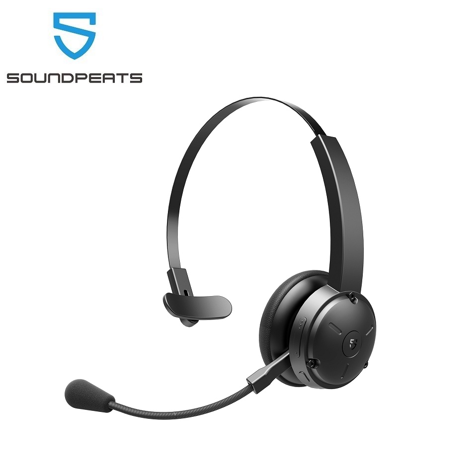 Soundpeats A7 Pro ชุดหูฟังบลูทูธไร้สาย พร้อมไมโครโฟน V5.2 AI ตัดเสียงรบกวน สนทนา 40 ชั่วโมง สําหรับ PC เล่นเกม โทร กลาง ประชุม สํานักงาน