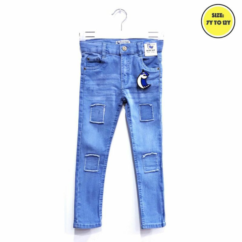 กางเกงยีนส์เด็ก Jean Bluejay 7-12years Boy Girl Unisex
