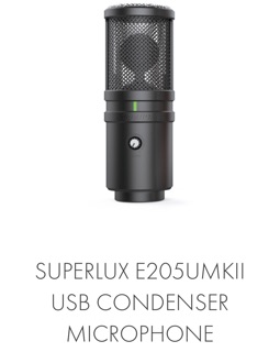 Superlux E205UMKII Condenser Mic 24bit/96k USB  ประกันศูนย์ไทย 1 ปี